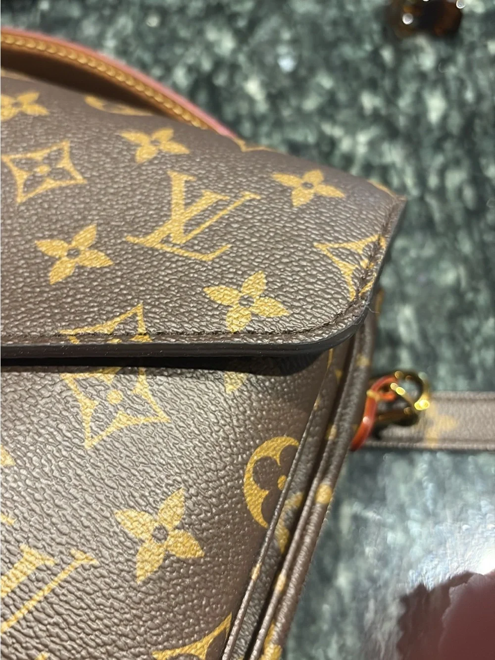Louis Vuitton Brown Monogram Canvas Crossbody with Gold Hardware